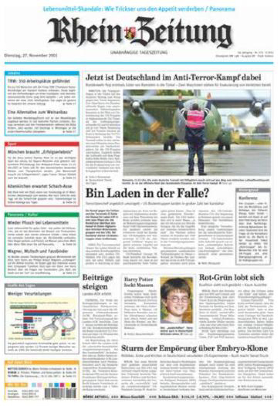 Rhein-Zeitung Koblenz & Region vom Dienstag, 27.11.2001