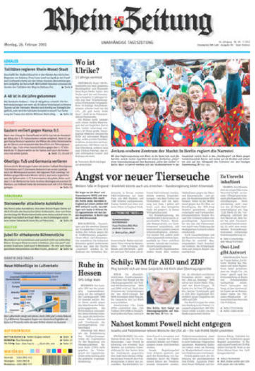 Rhein-Zeitung Koblenz & Region vom Montag, 26.02.2001