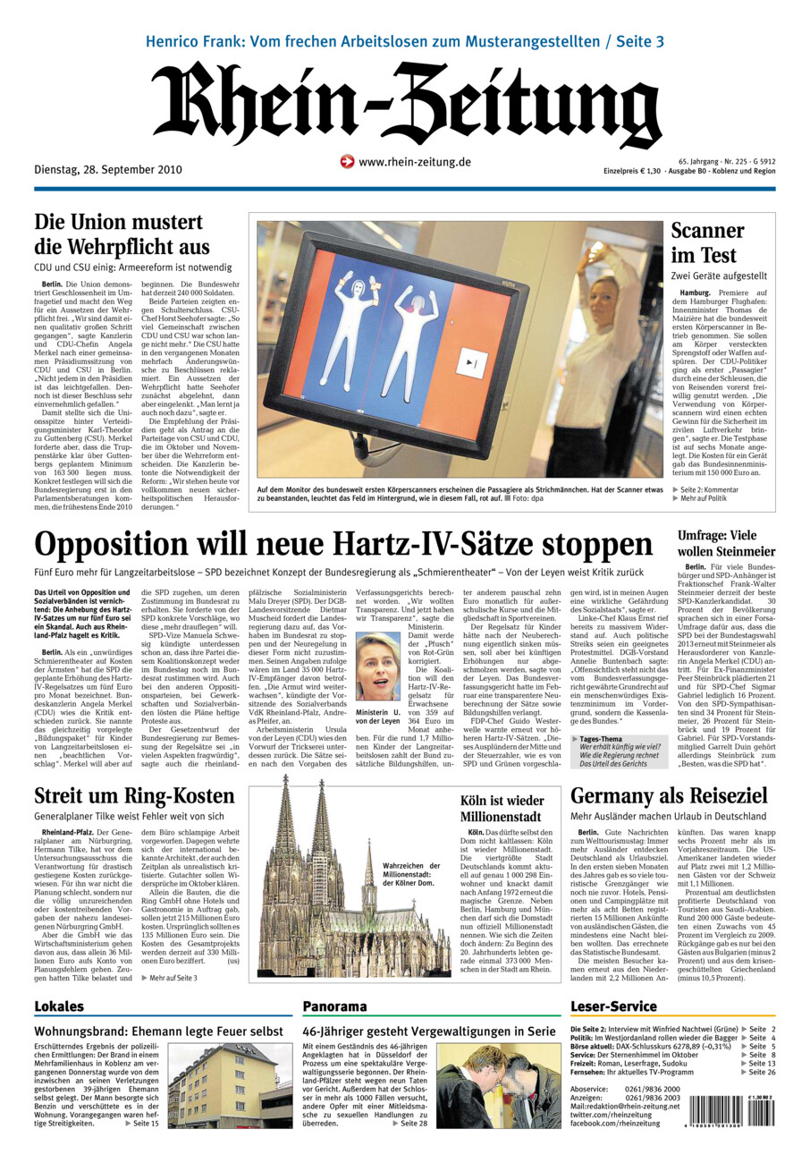 Rhein-Zeitung Koblenz & Region vom Dienstag, 28.09.2010