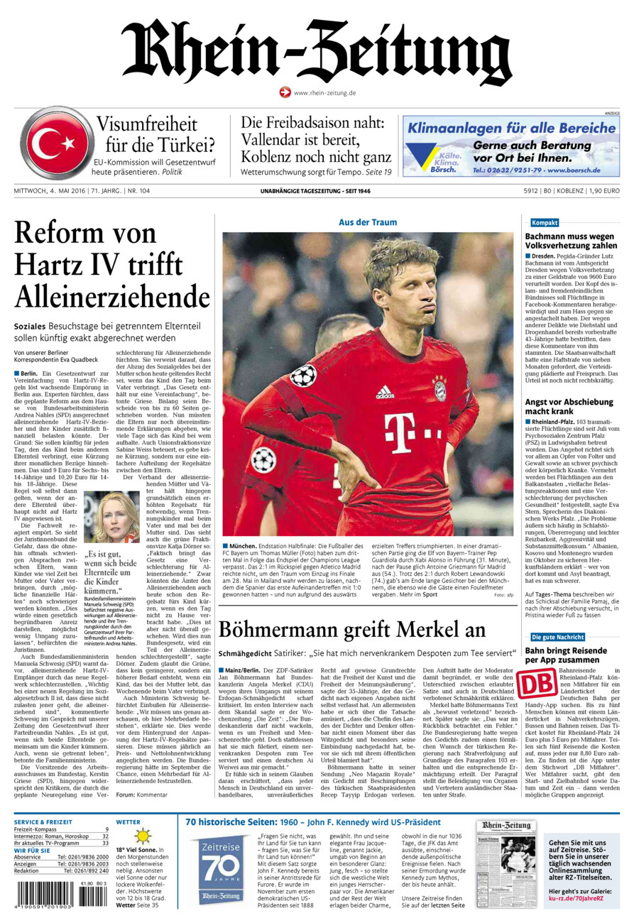Rhein-Zeitung Koblenz & Region vom Mittwoch, 04.05.2016