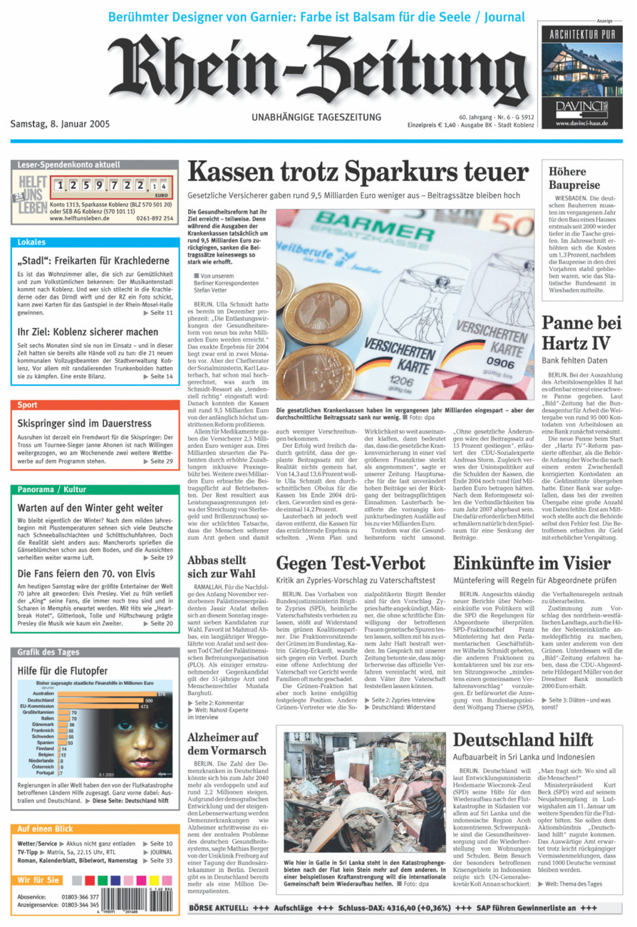Rhein-Zeitung Koblenz & Region vom Samstag, 08.01.2005