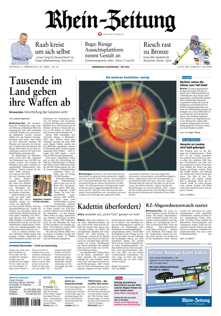 Rhein-Zeitung Koblenz & Region vom Mittwoch, 09.02.2011