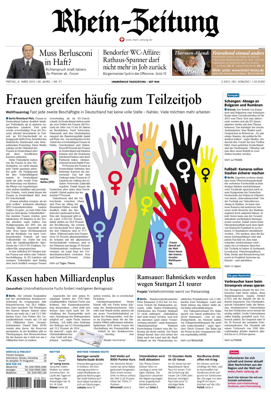 Rhein-Zeitung Koblenz & Region vom Freitag, 08.03.2013