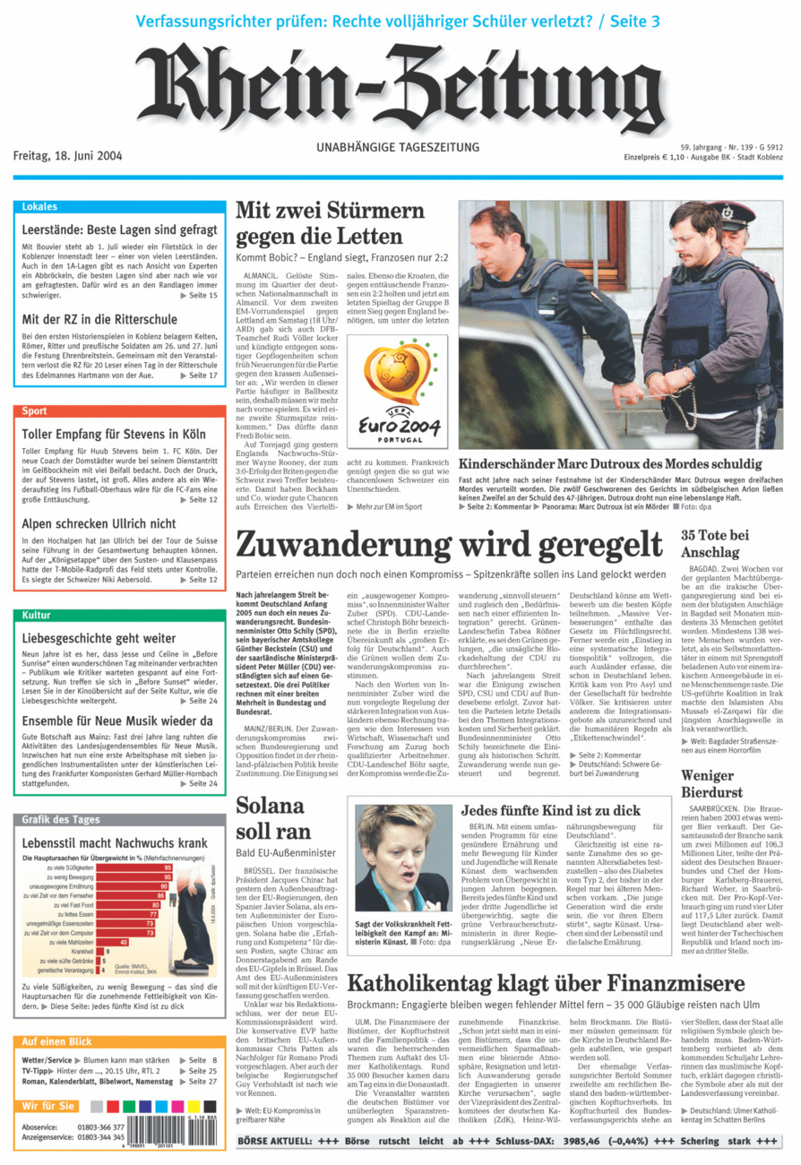 Rhein-Zeitung Koblenz & Region vom Freitag, 18.06.2004