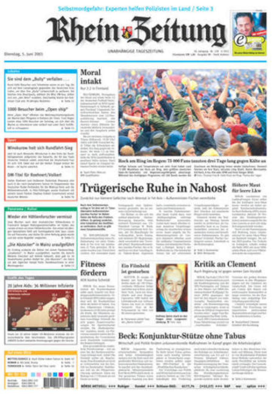 Rhein-Zeitung Koblenz & Region vom Dienstag, 05.06.2001
