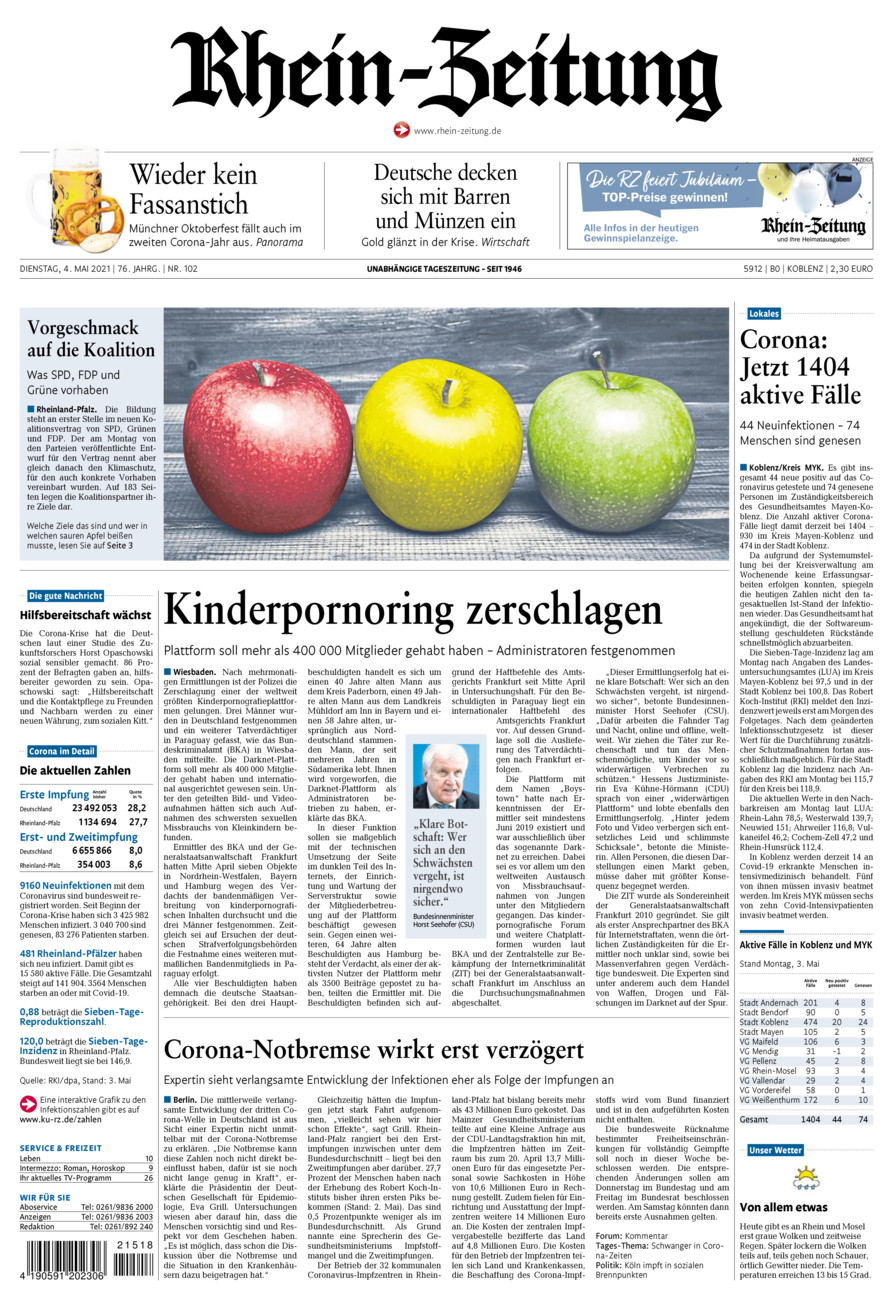 Rhein-Zeitung Koblenz & Region vom Dienstag, 04.05.2021