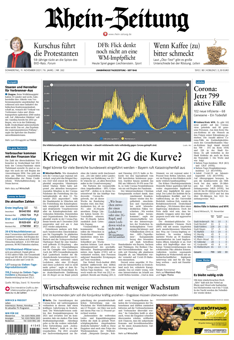 Rhein-Zeitung Koblenz & Region vom Donnerstag, 11.11.2021