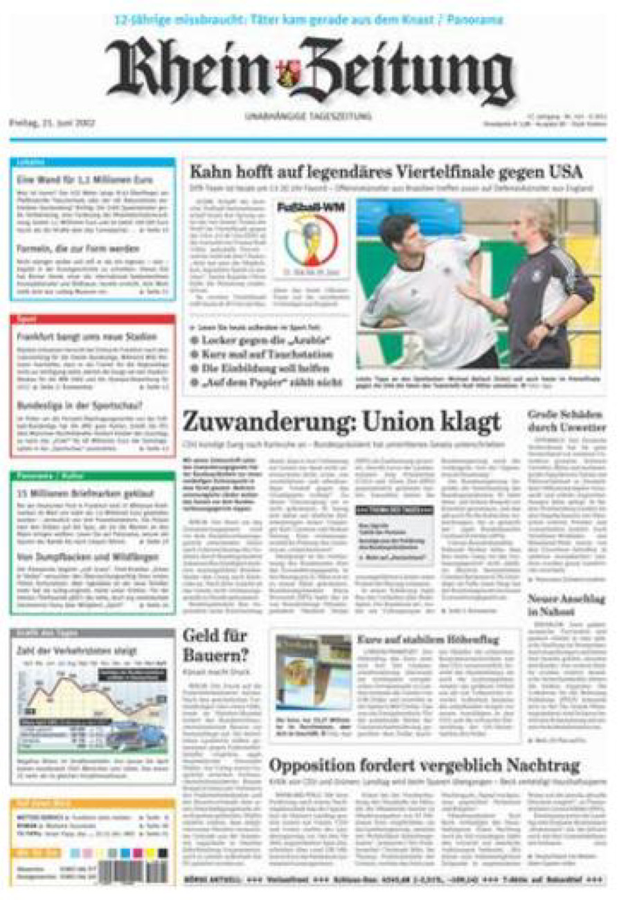 Rhein-Zeitung Koblenz & Region vom Freitag, 21.06.2002