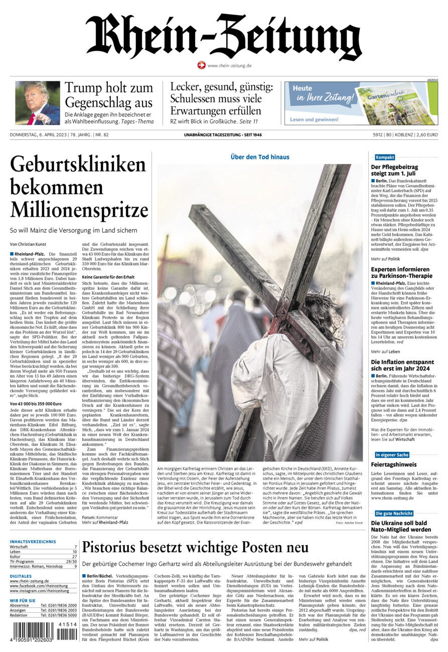 Rhein-Zeitung Koblenz & Region vom Donnerstag, 06.04.2023