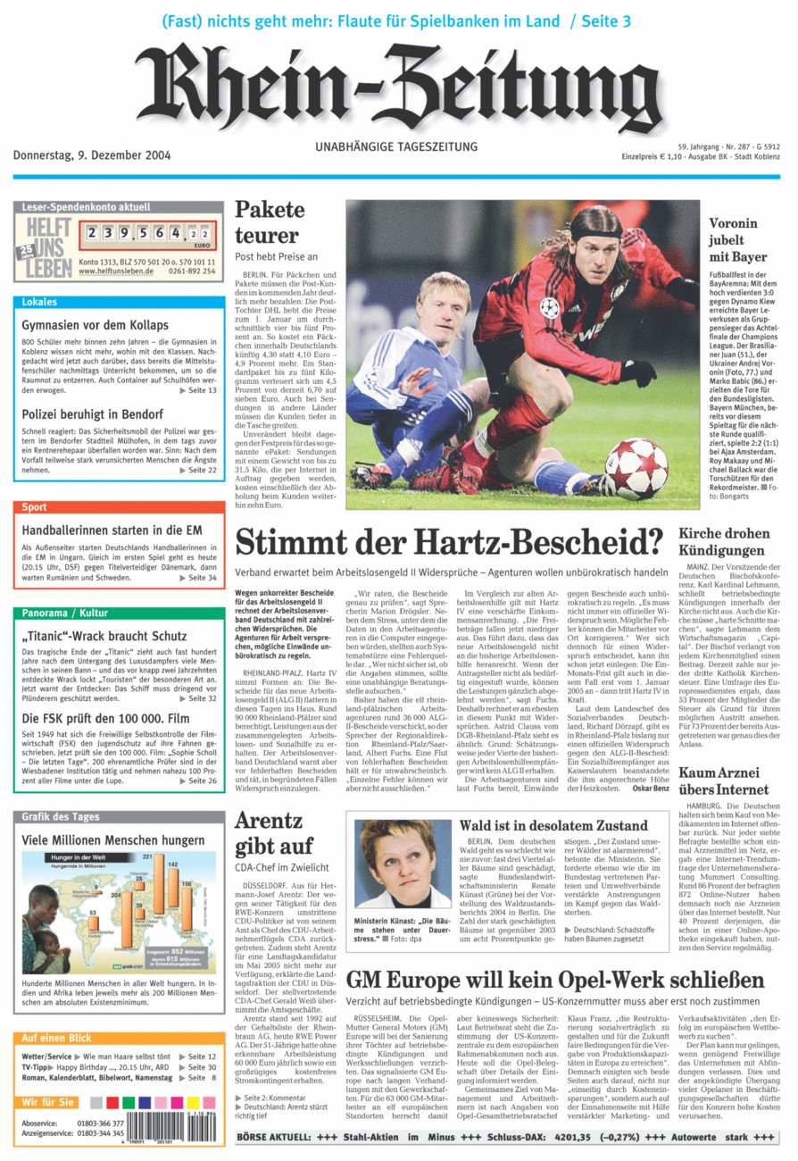 Rhein-Zeitung Koblenz & Region vom Donnerstag, 09.12.2004