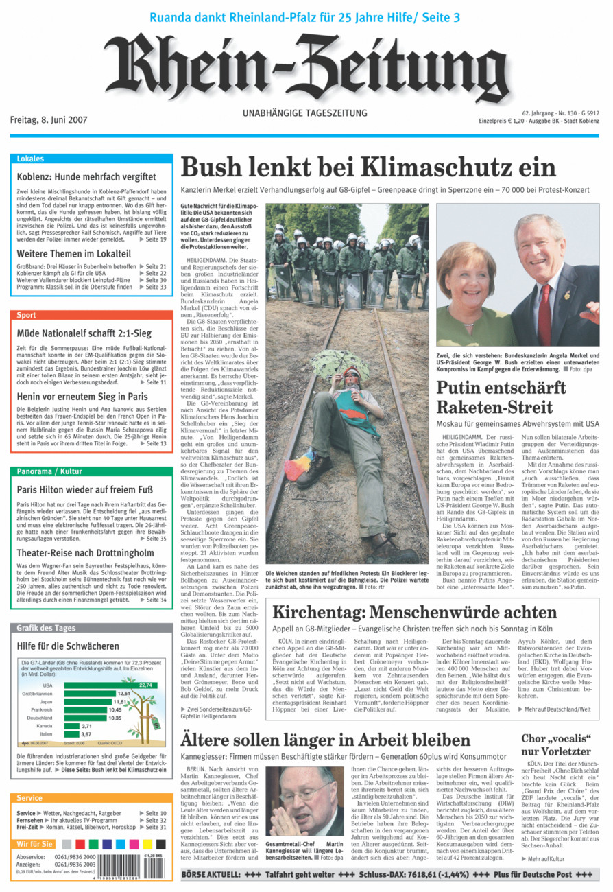 Rhein-Zeitung Koblenz & Region vom Freitag, 08.06.2007