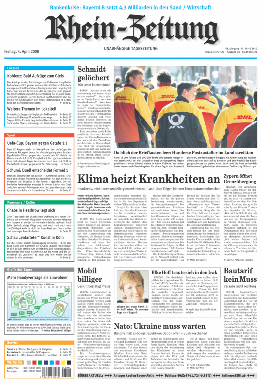 Rhein-Zeitung Koblenz & Region vom Freitag, 04.04.2008
