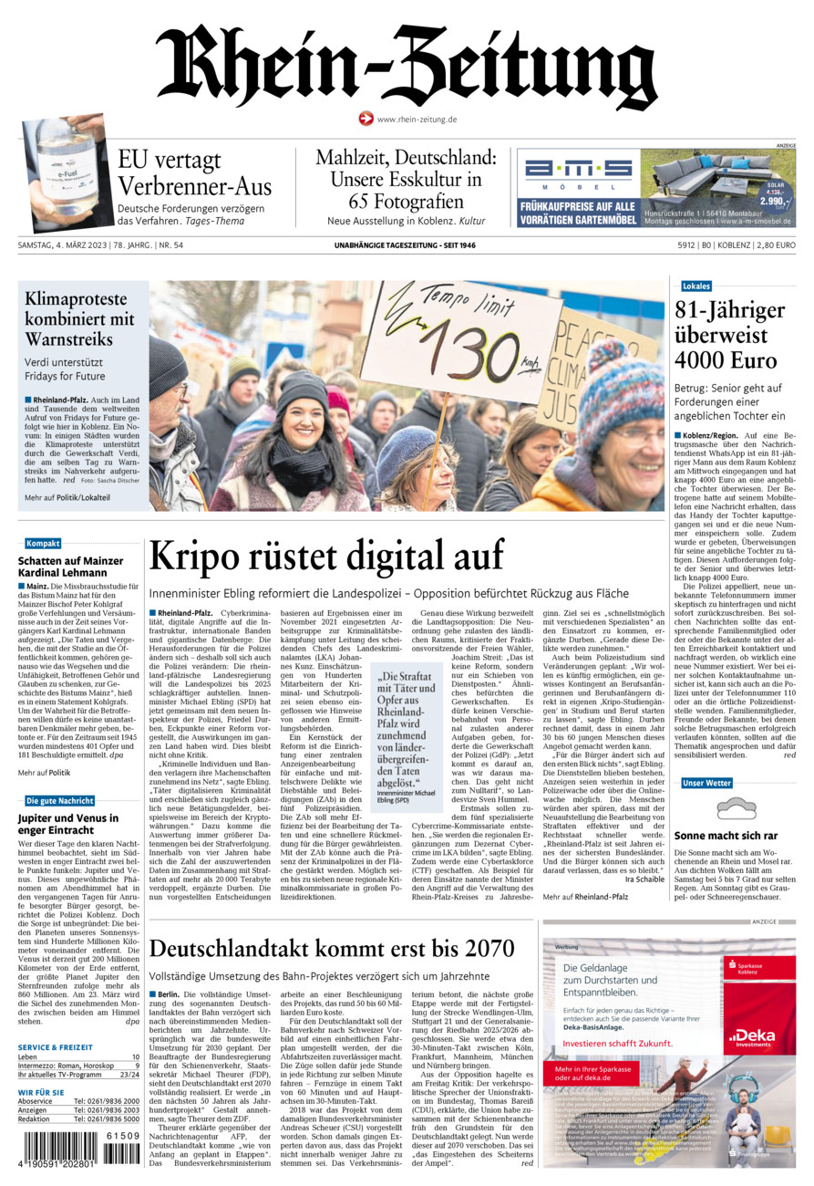 Rhein-Zeitung Koblenz & Region vom Samstag, 04.03.2023