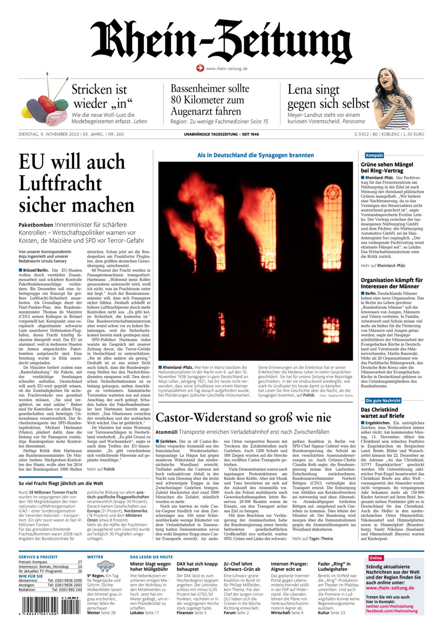 Rhein-Zeitung Koblenz & Region vom Dienstag, 09.11.2010