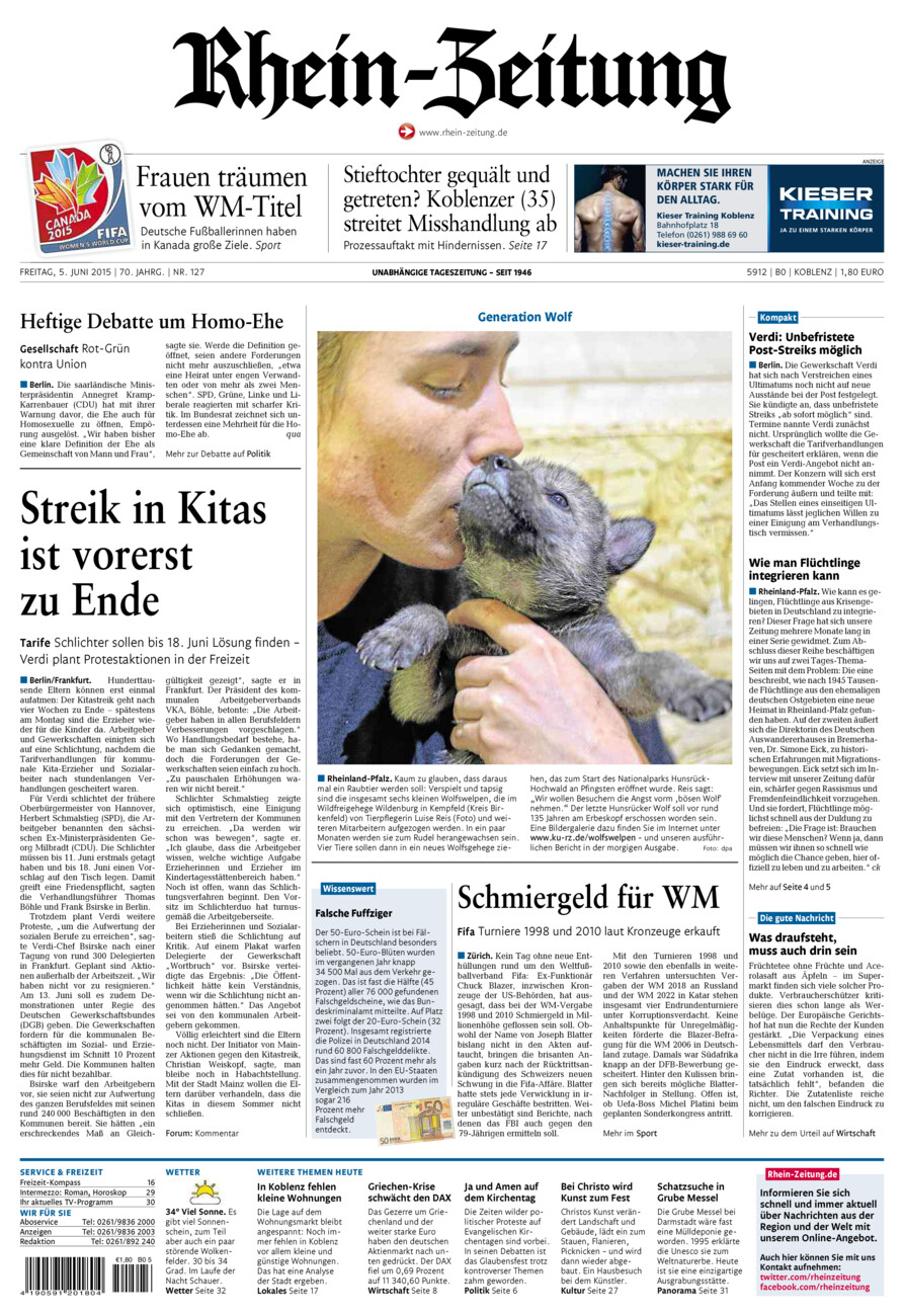 Rhein-Zeitung Koblenz & Region vom Freitag, 05.06.2015