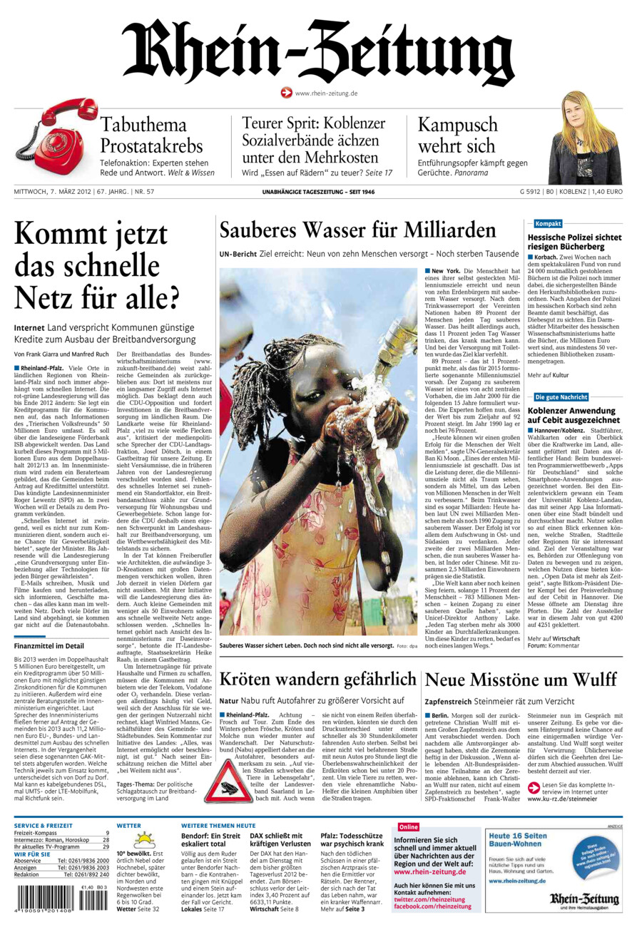 Rhein-Zeitung Koblenz & Region vom Mittwoch, 07.03.2012