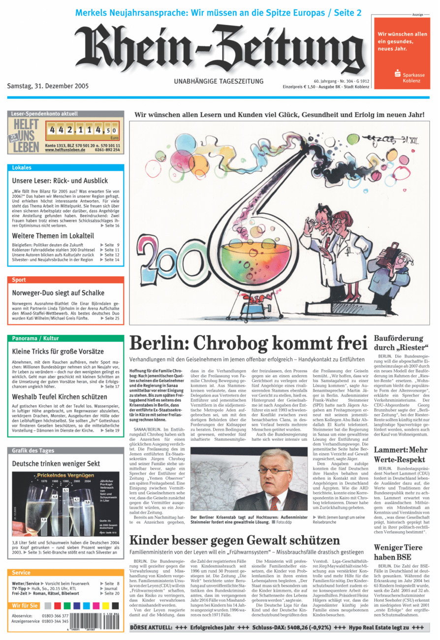 Rhein-Zeitung Koblenz & Region vom Samstag, 31.12.2005