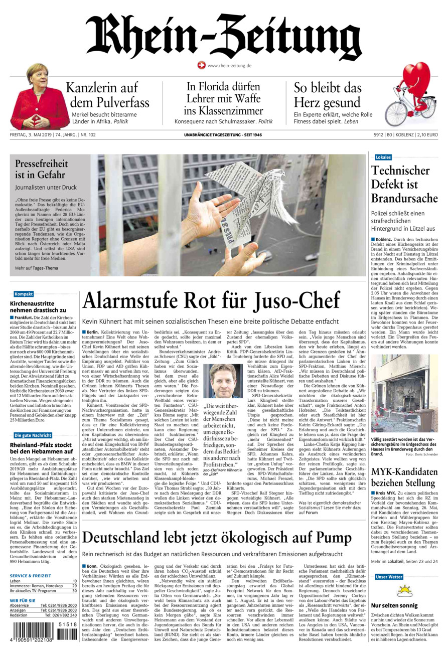 Rhein-Zeitung Koblenz & Region vom Freitag, 03.05.2019