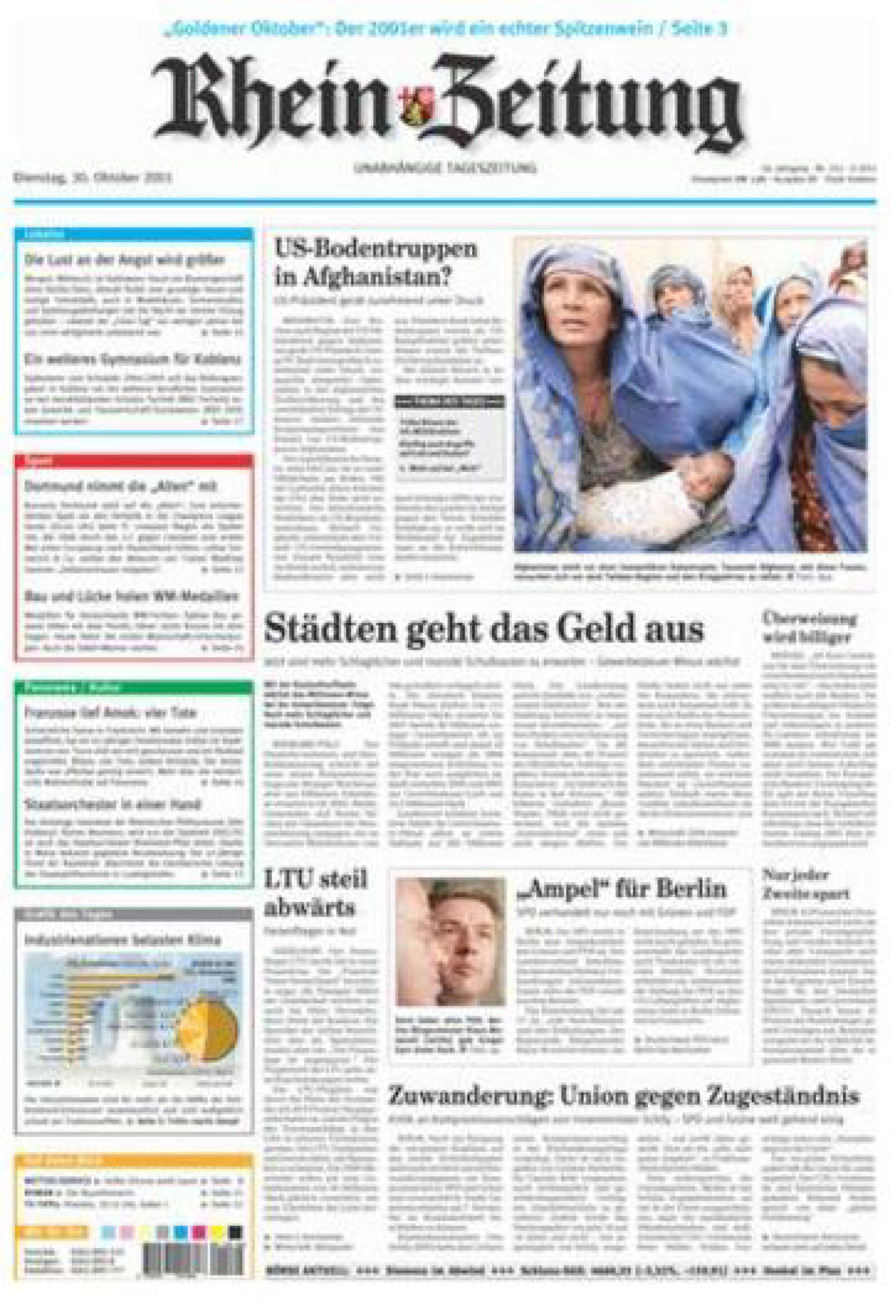 Rhein-Zeitung Koblenz & Region vom Dienstag, 30.10.2001