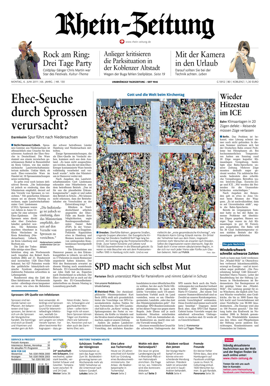 Rhein-Zeitung Koblenz & Region vom Montag, 06.06.2011