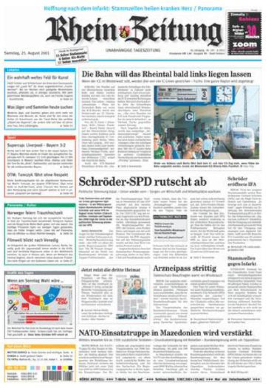 Rhein-Zeitung Koblenz & Region vom Samstag, 25.08.2001