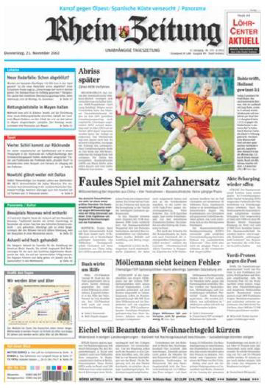 Rhein-Zeitung Koblenz & Region vom Donnerstag, 21.11.2002