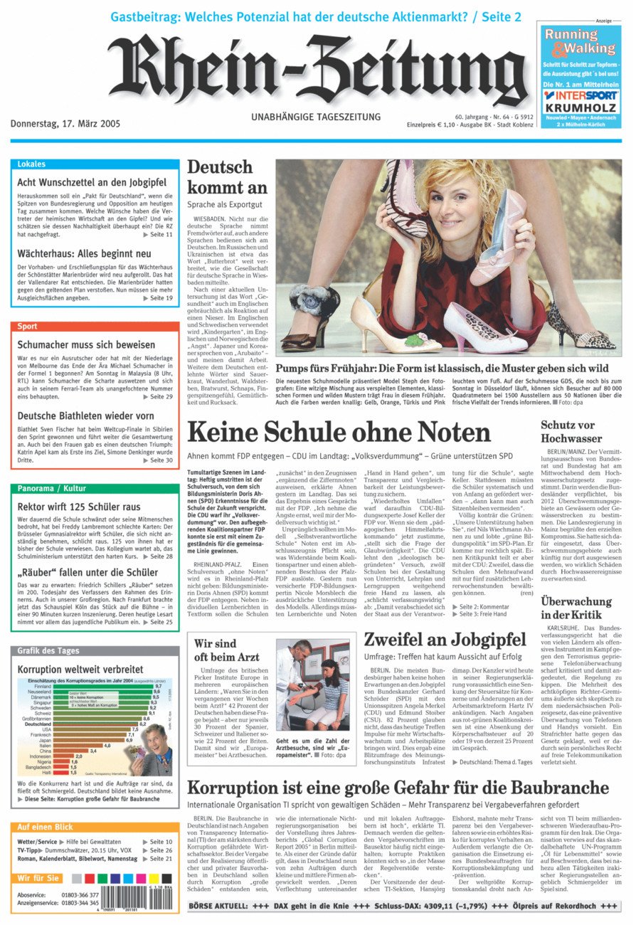 Rhein-Zeitung Koblenz & Region vom Donnerstag, 17.03.2005