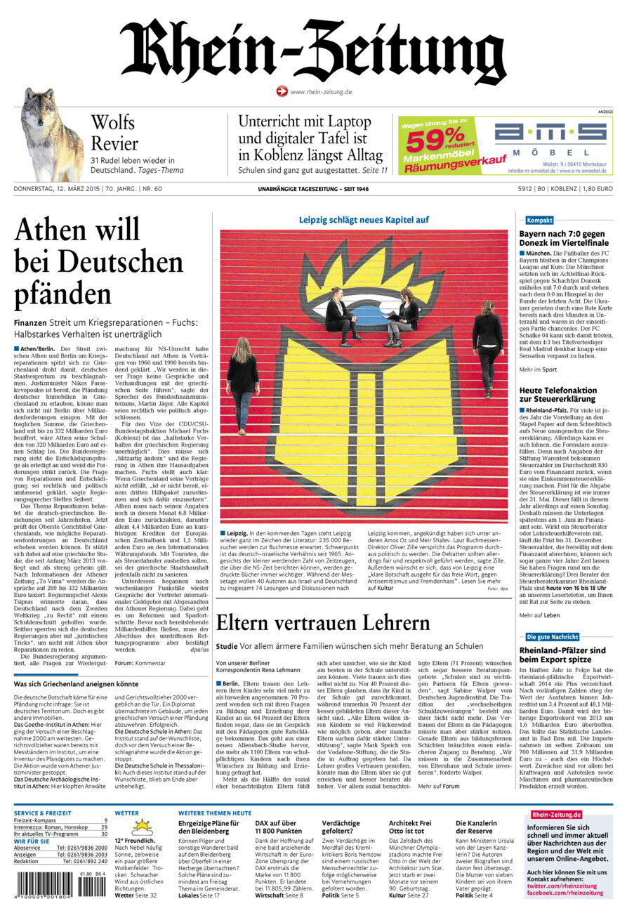 Rhein-Zeitung Koblenz & Region vom Donnerstag, 12.03.2015