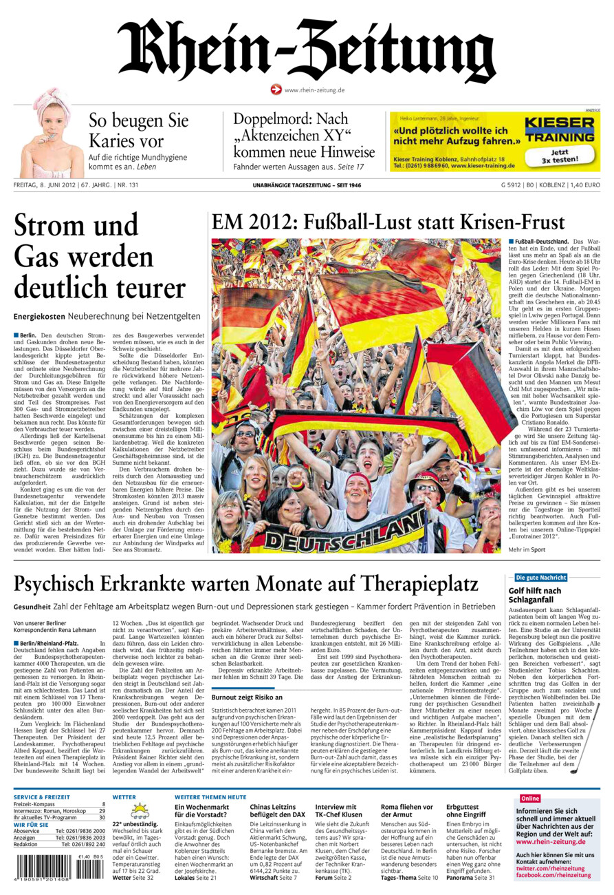 Rhein-Zeitung Koblenz & Region vom Freitag, 08.06.2012