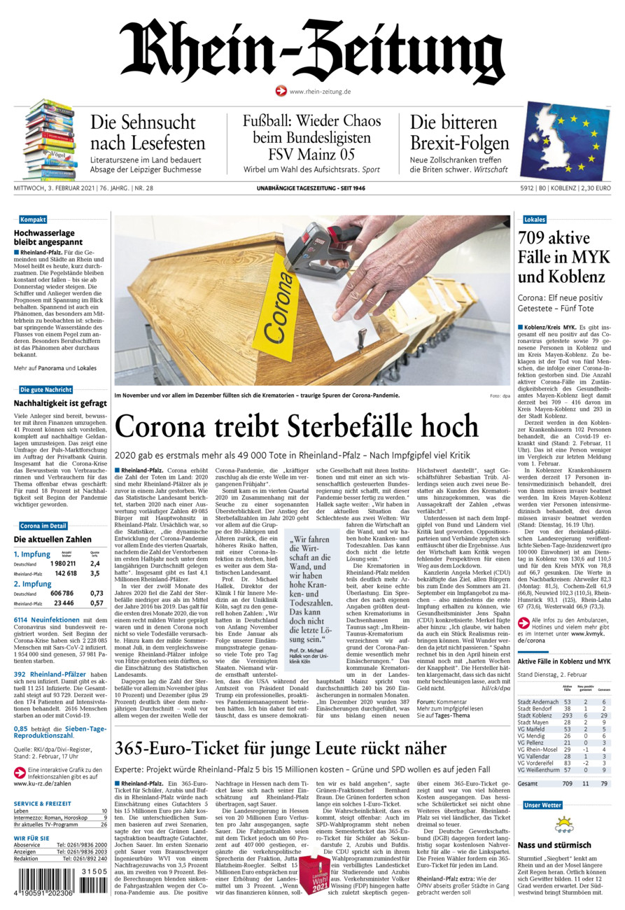 Rhein-Zeitung Koblenz & Region vom Mittwoch, 03.02.2021