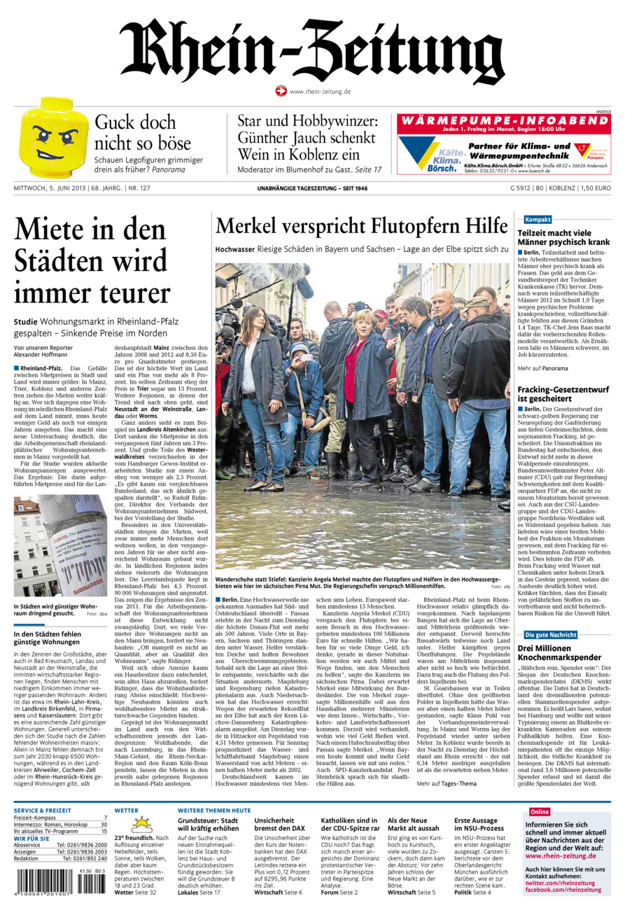 Rhein-Zeitung Koblenz & Region vom Mittwoch, 05.06.2013
