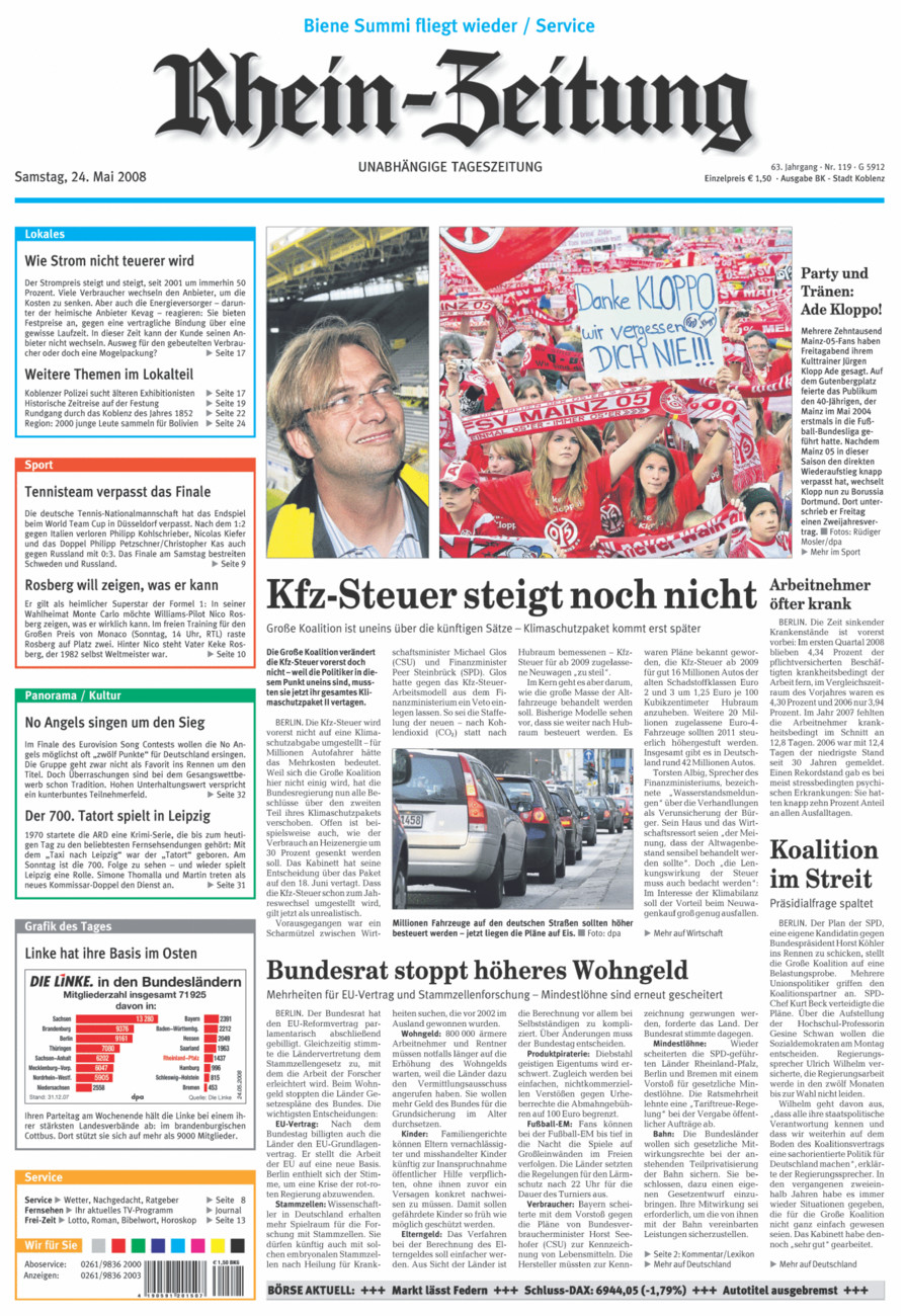 Rhein-Zeitung Koblenz & Region vom Samstag, 24.05.2008