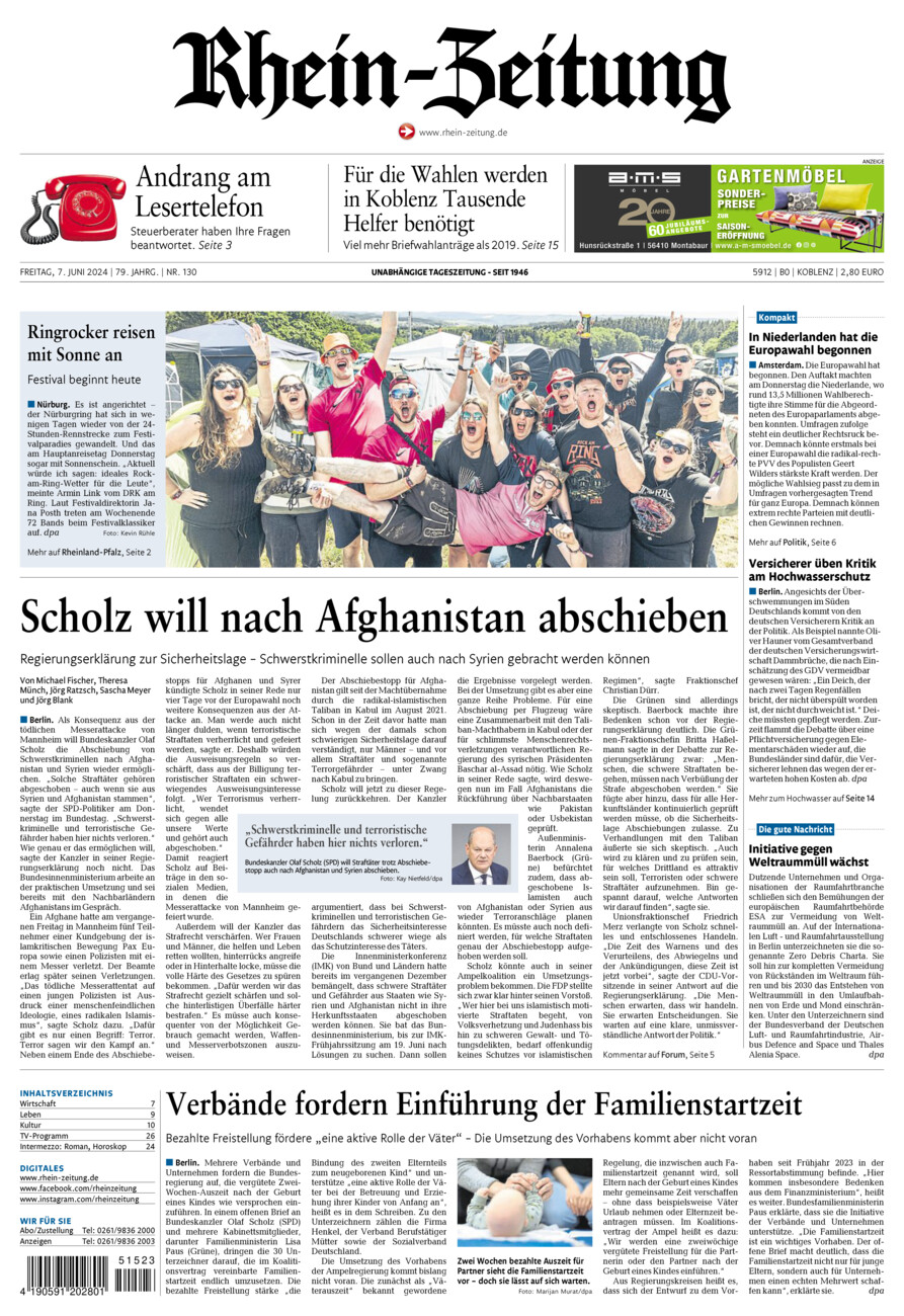 Rhein-Zeitung Koblenz & Region vom Freitag, 07.06.2024