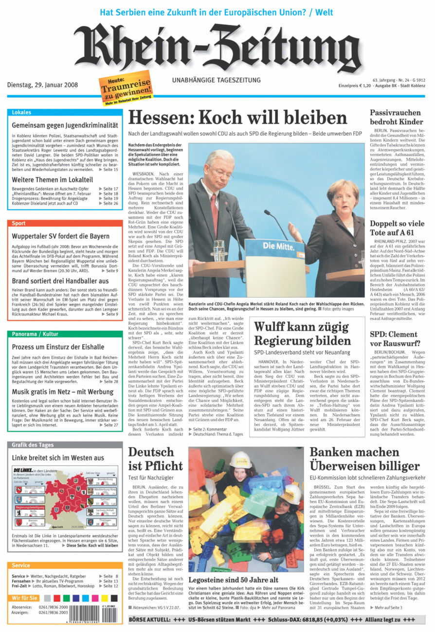 Rhein-Zeitung Koblenz & Region vom Dienstag, 29.01.2008