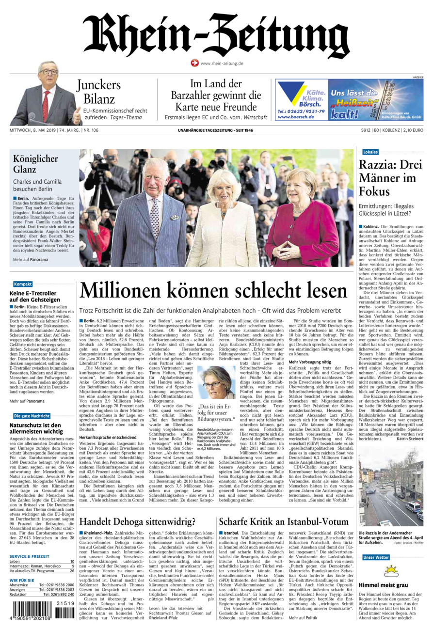 Rhein-Zeitung Koblenz & Region vom Mittwoch, 08.05.2019