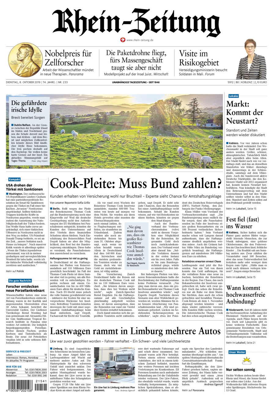 Rhein-Zeitung Koblenz & Region vom Dienstag, 08.10.2019