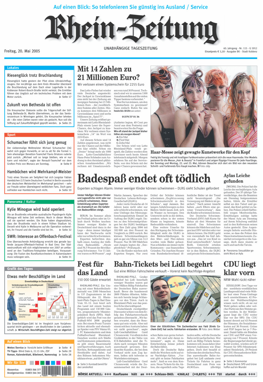 Rhein-Zeitung Koblenz & Region vom Freitag, 20.05.2005