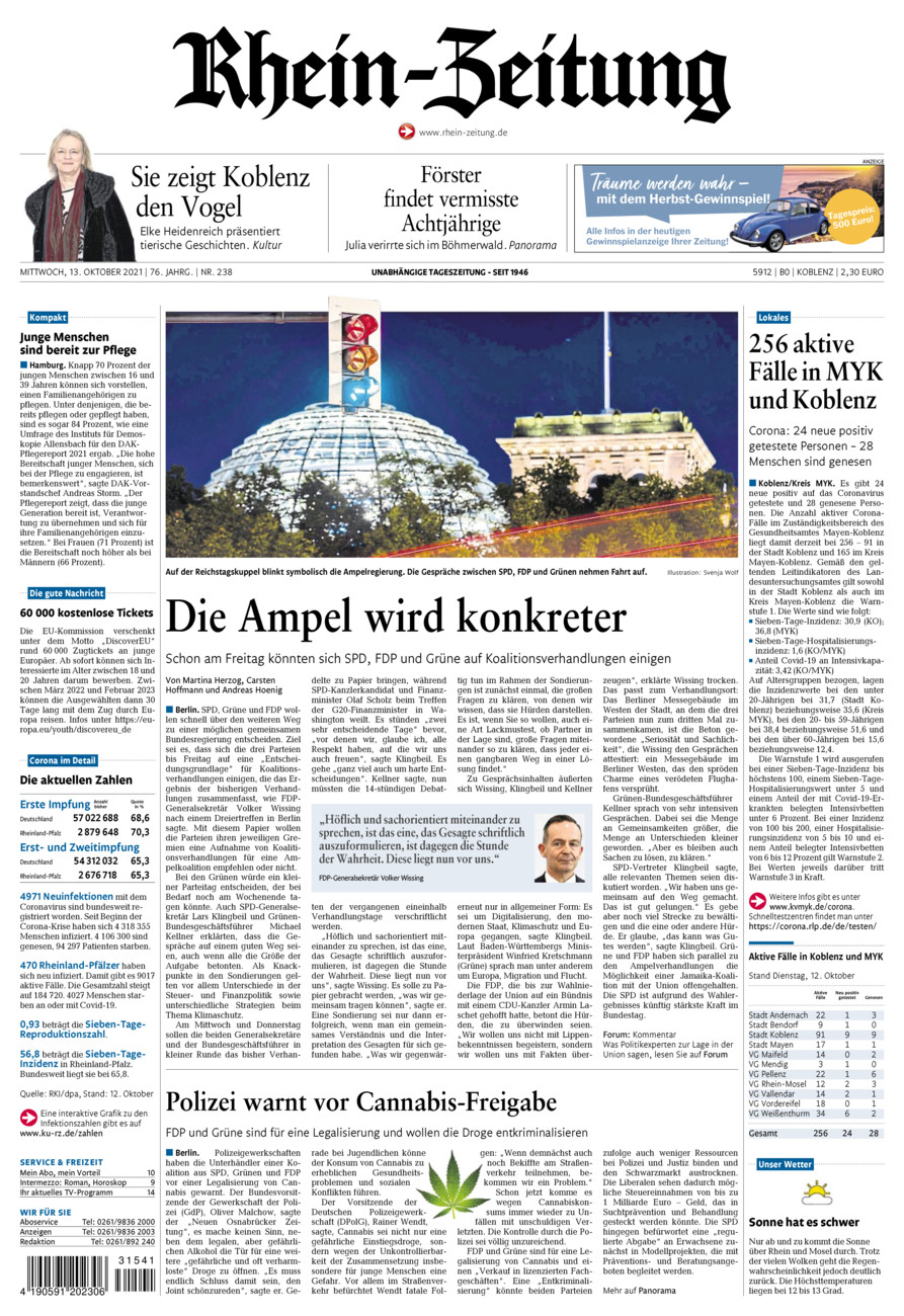 Rhein-Zeitung Koblenz & Region vom Mittwoch, 13.10.2021