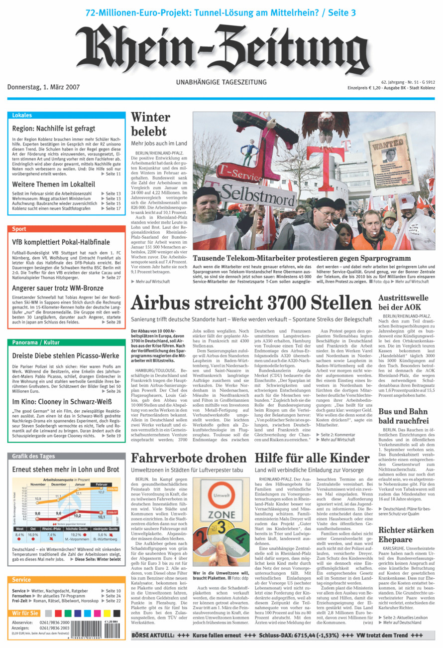 Rhein-Zeitung Koblenz & Region vom Donnerstag, 01.03.2007