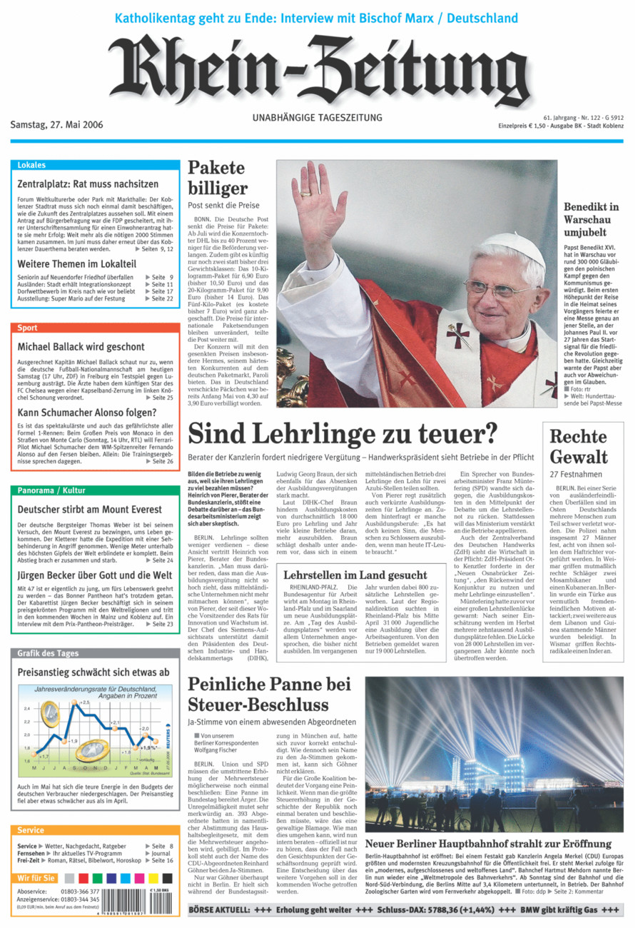 Rhein-Zeitung Koblenz & Region vom Samstag, 27.05.2006