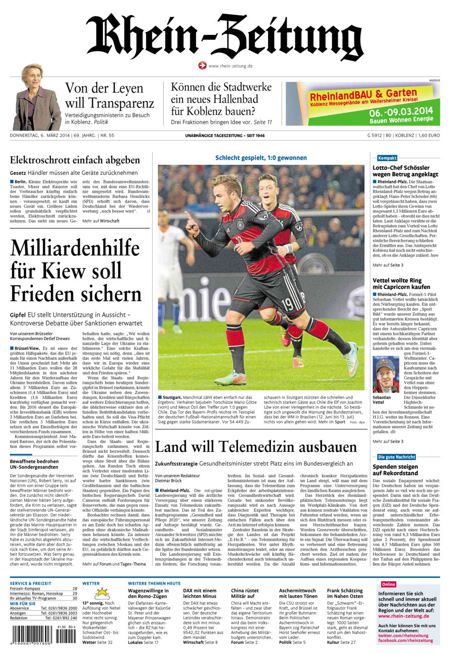 Rhein-Zeitung Koblenz & Region vom Donnerstag, 06.03.2014