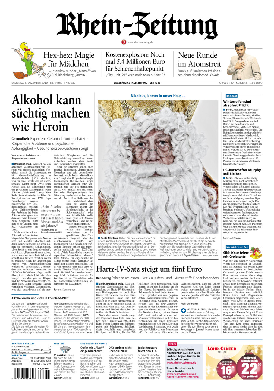 Rhein-Zeitung Koblenz & Region vom Samstag, 04.12.2010