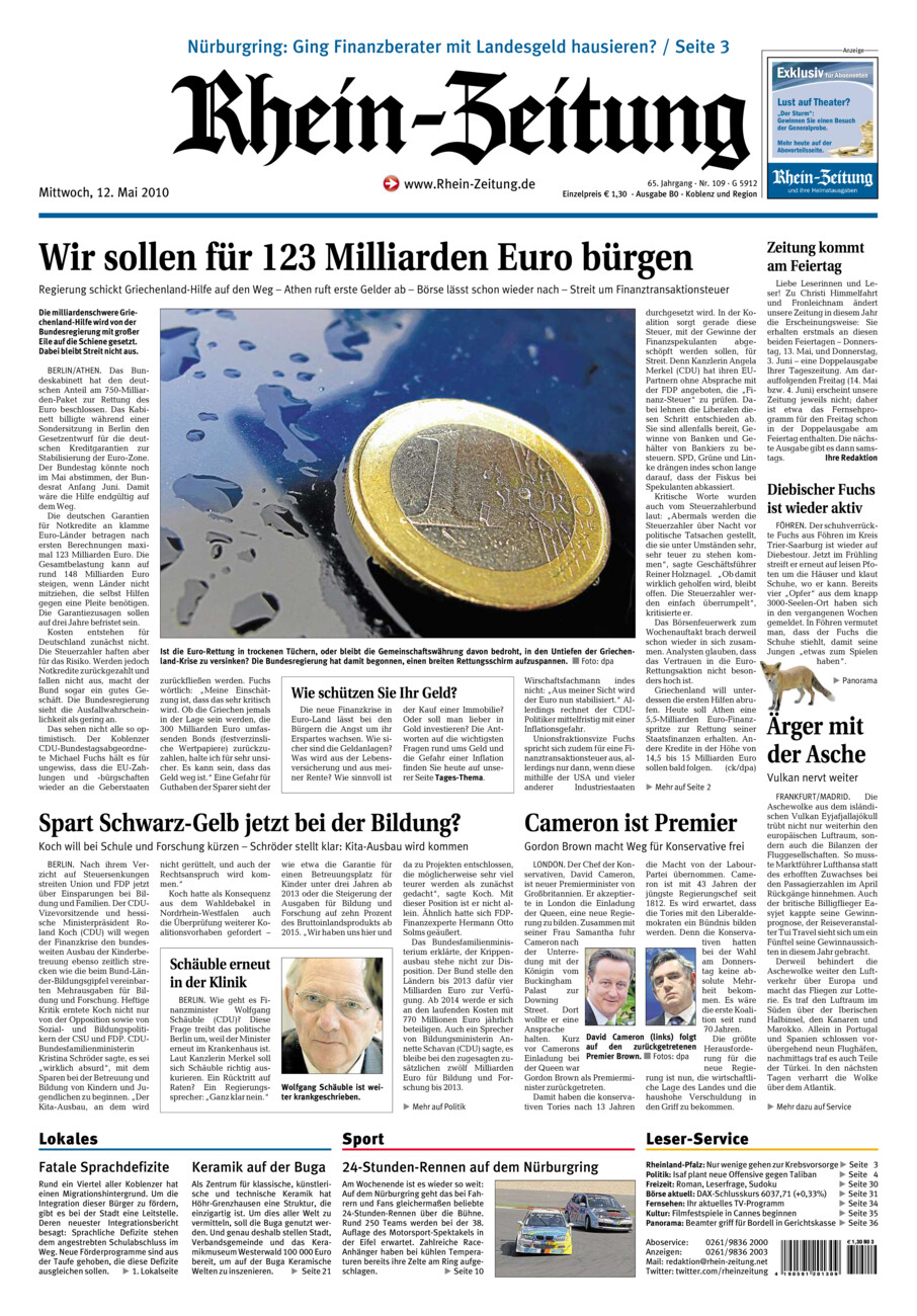 Rhein-Zeitung Koblenz & Region vom Mittwoch, 12.05.2010