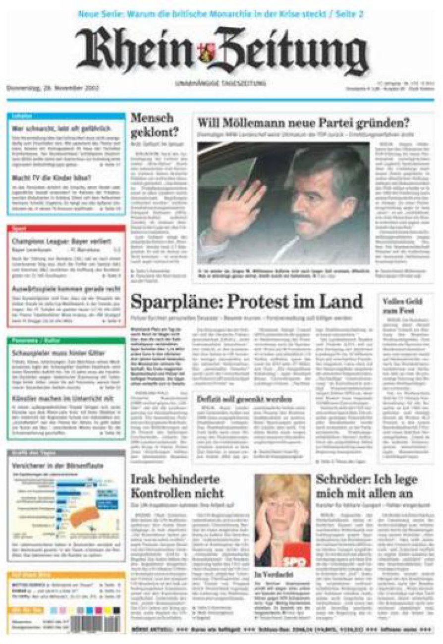 Rhein-Zeitung Koblenz & Region vom Donnerstag, 28.11.2002