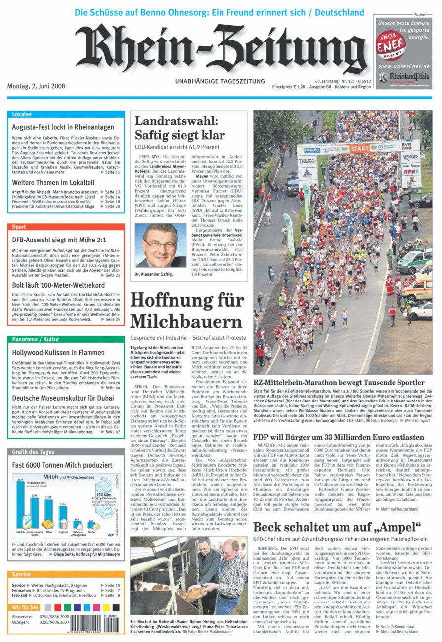 Rhein-Zeitung Koblenz & Region vom Montag, 02.06.2008