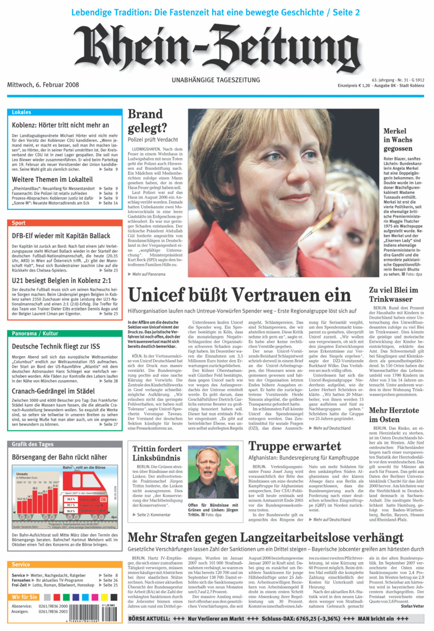 Rhein-Zeitung Koblenz & Region vom Mittwoch, 06.02.2008