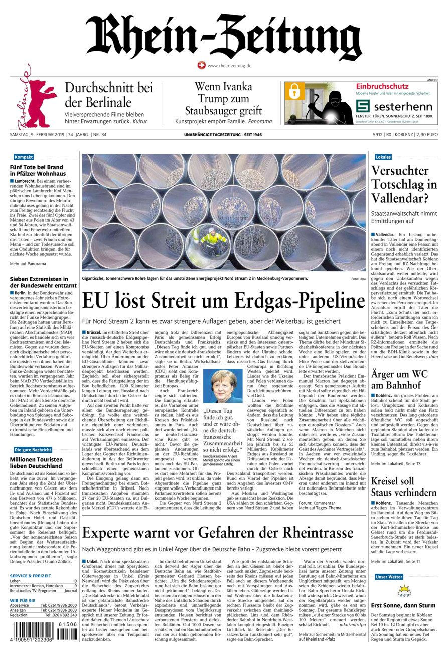Rhein-Zeitung Koblenz & Region vom Samstag, 09.02.2019