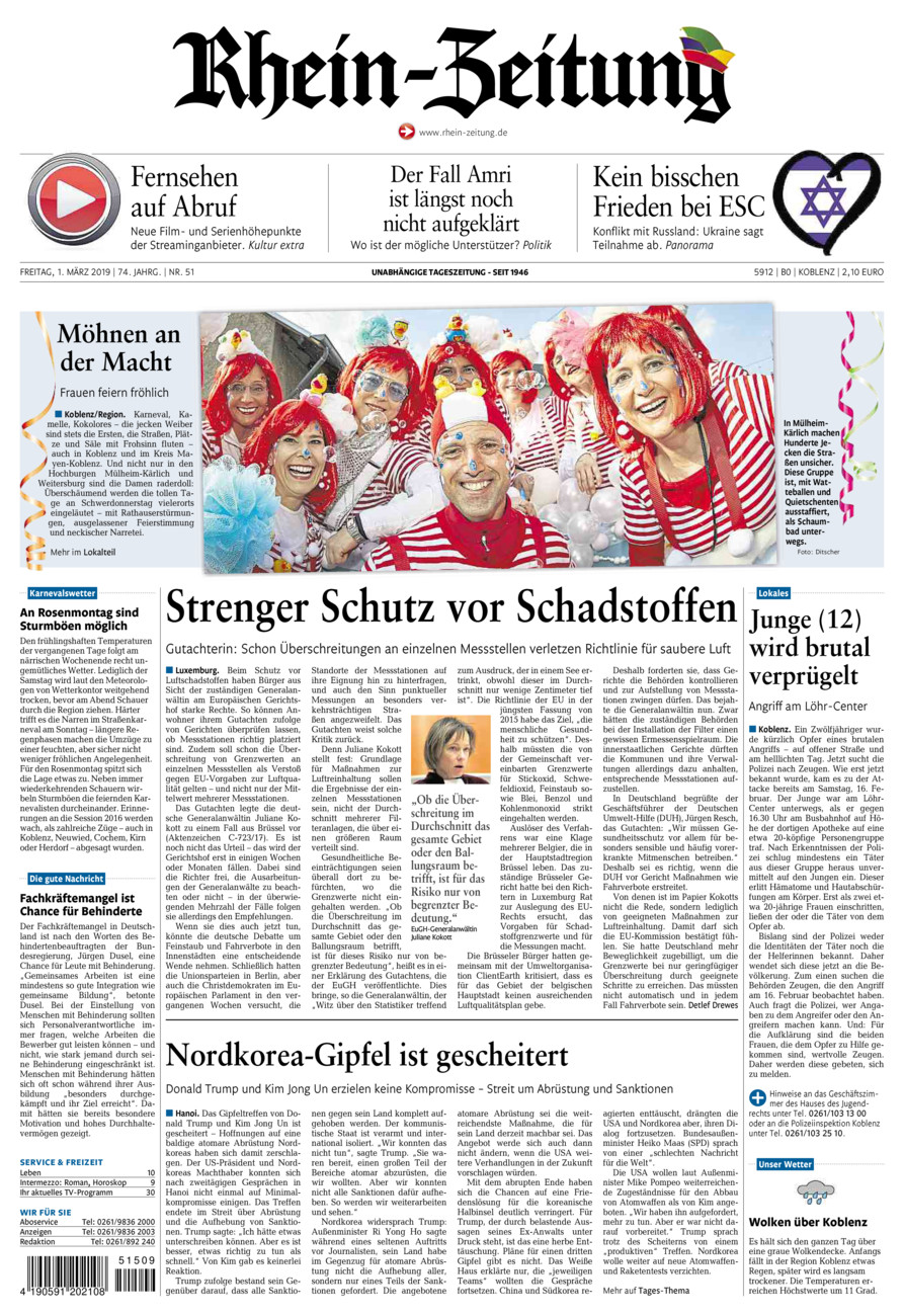 Rhein-Zeitung Koblenz & Region vom Freitag, 01.03.2019