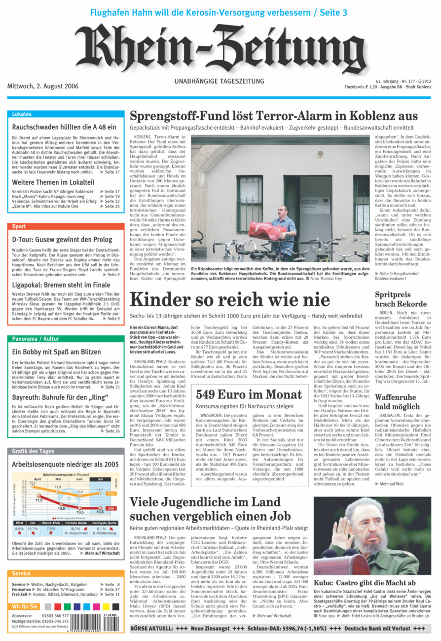 Rhein-Zeitung Koblenz & Region vom Mittwoch, 02.08.2006