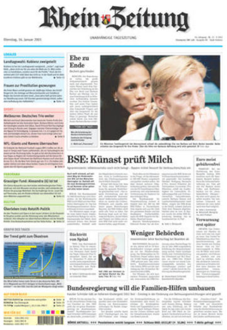 Rhein-Zeitung Koblenz & Region vom Dienstag, 16.01.2001